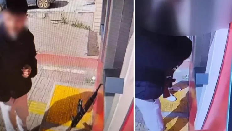 İstanbul’da uzun namlulu silahla ATM’den para çekti
