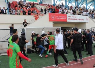 Şırnak’ta amatör ligde oynanan futbol maçında kavga çıktı