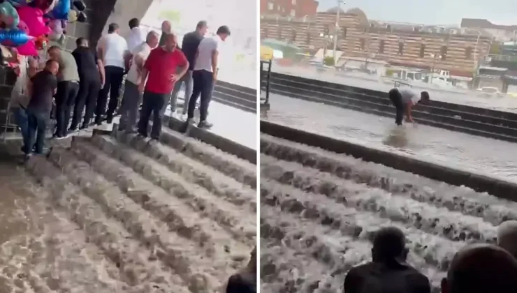 Diyarbakır’da dolu ve sağanak hayatı felç etti! Ulu Cami şelaleye döndü
