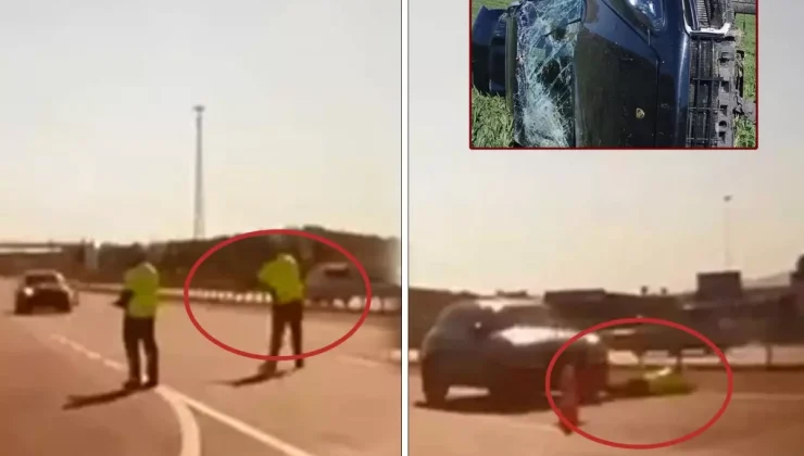 ‘Dur’ ihtarına uymayıp polise çarpan sürücü menfezde yakalandı