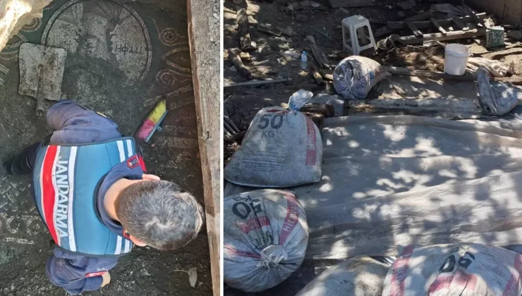 İzinsiz kazıda 2 bin yıllık mozaik buldular, İtalyanlara satma çalışırken yakalandılar