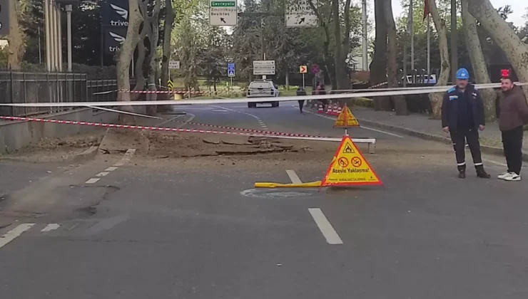 Sarıyer’de yol çöktü! Eski Büyükdere Caddesi trafiğe kapatıldı
