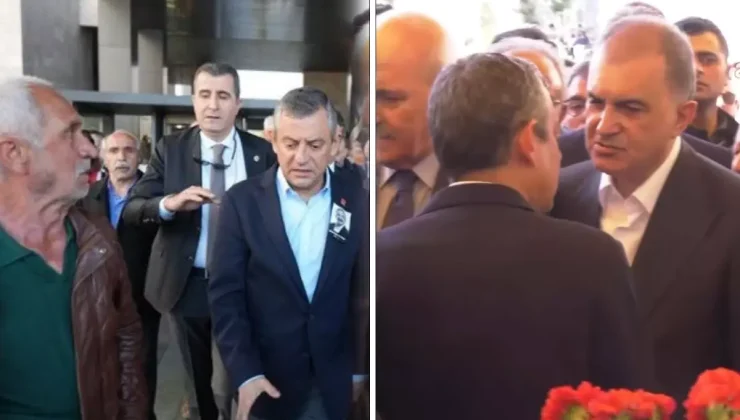 Yumruklu saldırı sonrası AK Parti Sözcüsü Ömer Çelik cenaze töreninde Özgür Özel ile görüştü